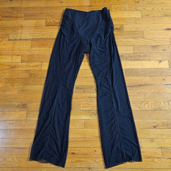 House of CB Black Mesh Flare Pants Size Large